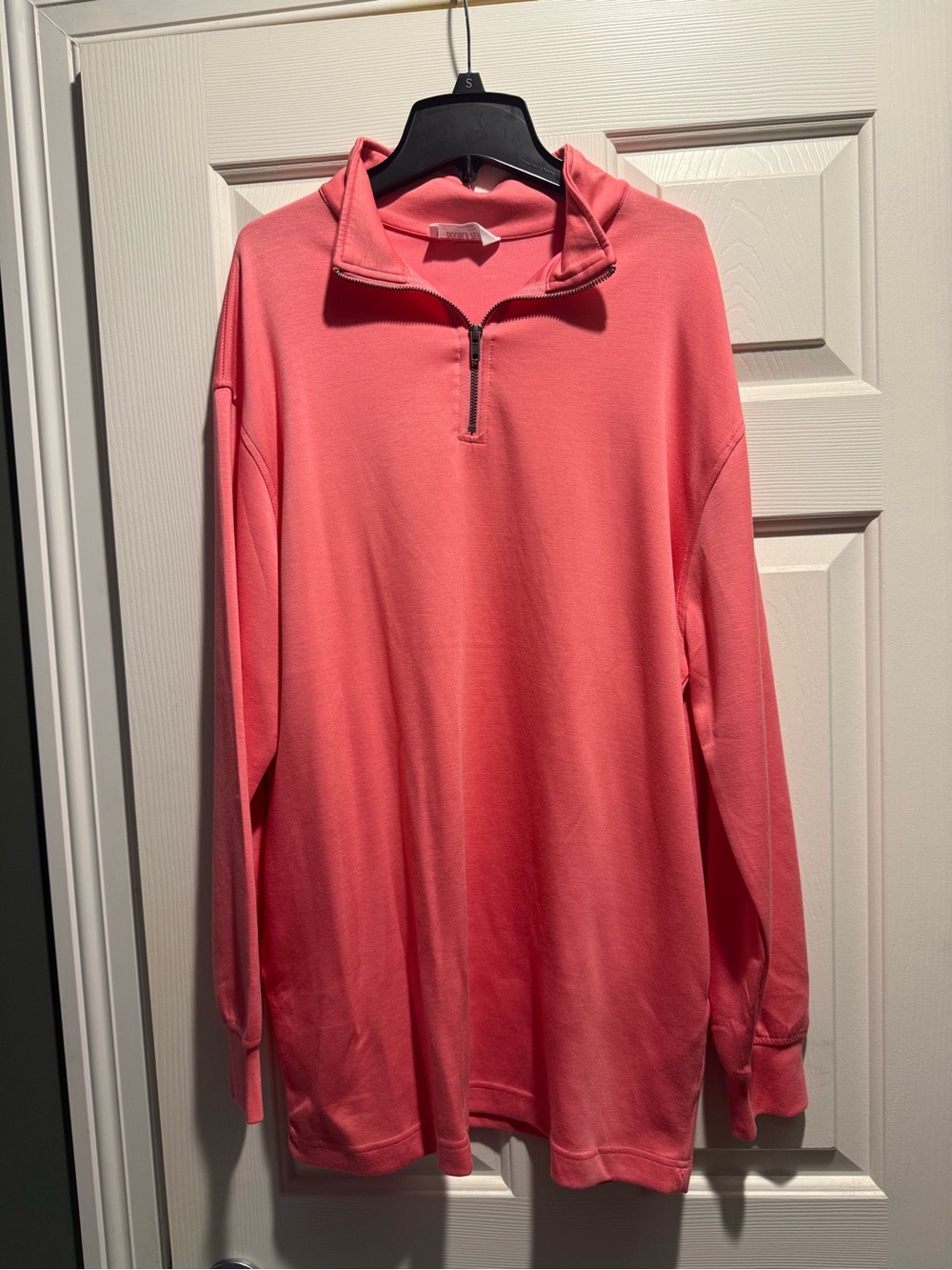 Double Zero Coral Pink Half-Zip Sweater